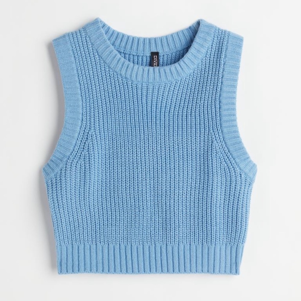 H&M blue knitted vest